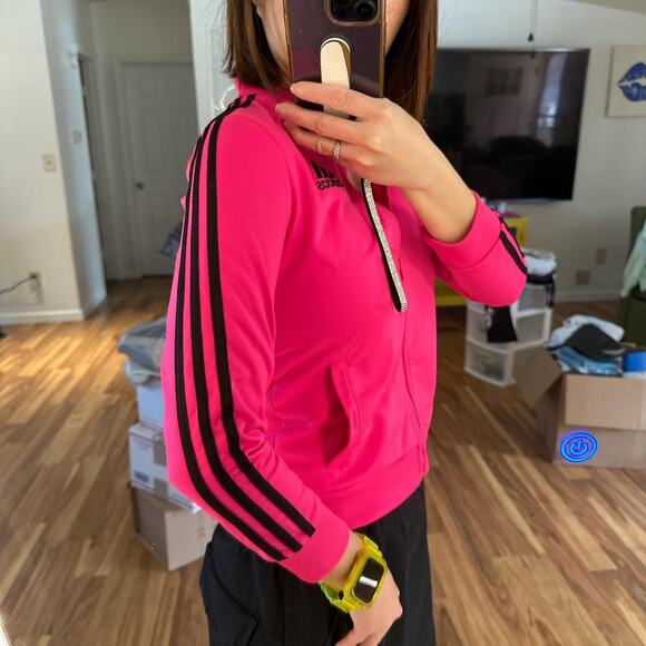 Adidas Neon Pink Zip Up Track Jacket - Picture 9 of 9